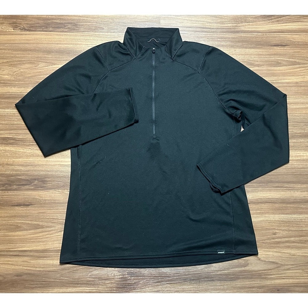 Patagonia Capilene 3 Midweight Baselayer Mens Quarter Zip Pullover Black Sz XL